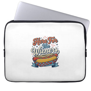 Hier Für Die Würstchen Vintage Hot Dog Shirt_1 Laptopschutzhülle