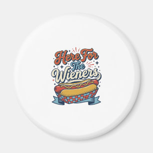 Hier Für Die Würstchen Vintage Hot Dog Shirt_1 Magnet