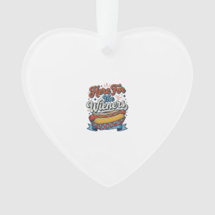 Hier Für Die Würstchen Vintage Hot Dog Shirt_1 Ornament