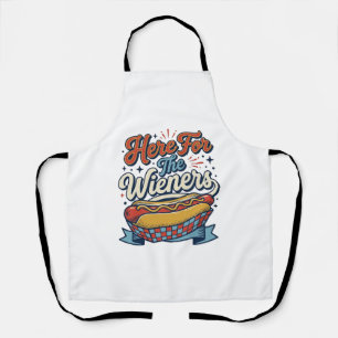 Hier Für Die Würstchen Vintage Hot Dog Shirt_1 Schürze