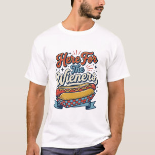 Hier Für Die Würstchen Vintage Hot Dog Shirt_1 T-Shirt