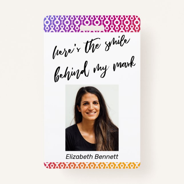 Hier ist das Lächeln hinter meiner Maske Ombre Mus Ausweis (Vorderseite)