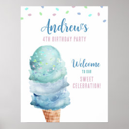 Hier ist das Scoop Ice Cream Birthday Party Poster
