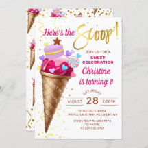 Hier ist das Scoop Pink Gold Ice Cream Birthday