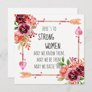 Hier ist das Strong Women Zitat Tribal Arrow Flora