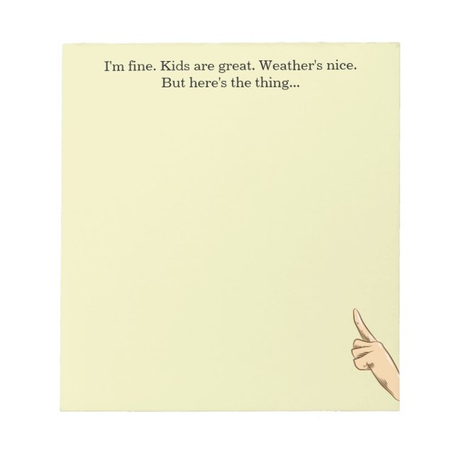 Hier ist das Thing-Notizblock Notizblock (Vorderseite)