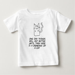 Hier ist das zeichn einer Katze Baby T-shirt