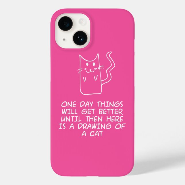 Hier ist das zeichn einer Katze Case-Mate iPhone Hülle (Rückseite)