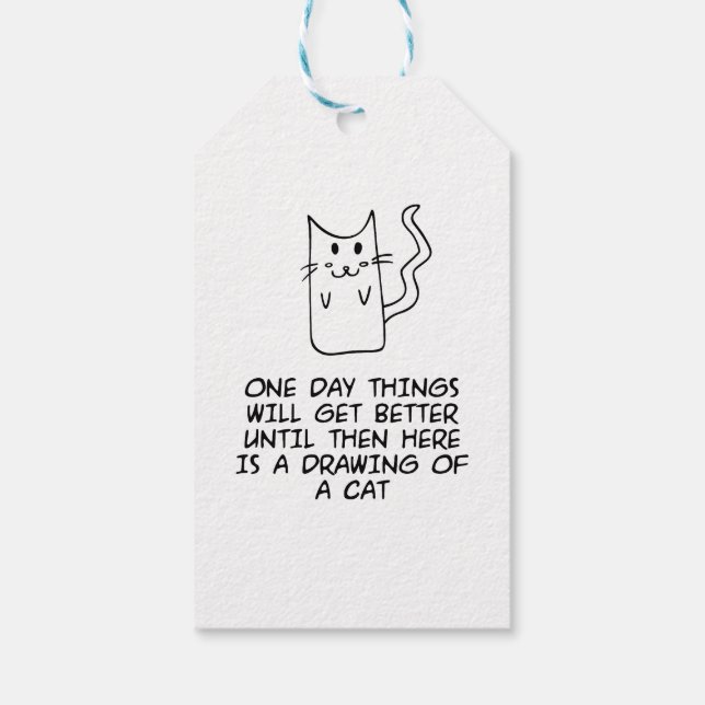 Hier ist das zeichn einer Katze Geschenkanhänger (Rückseite)