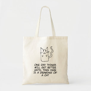 Hier ist das zeichn einer Katze Tragetasche