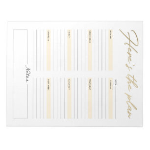 Hier ist der Plan Weekly Notepad Planner Notizblock