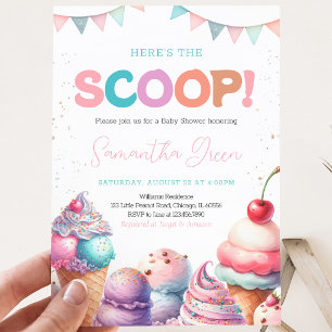 Hier ist der Scoop Es ist eine Girl Baby Dusche Einladung