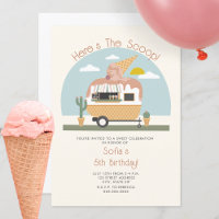 Hier ist der Scoop Pink Ice Cream Truck Geburtstag