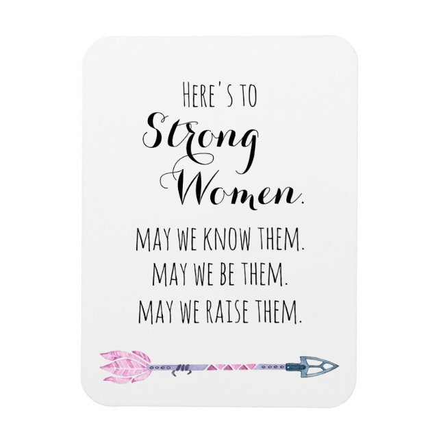 Hier ist der Strong Woman Quote Tribal Arrow Lilac Magnet (Vertikal)
