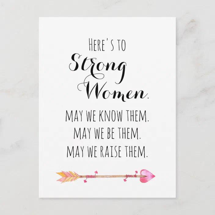 Here S To Strong Women Quote Hier Ist Der "Strong Woman Quote Tribal Arrow" Postkarte | Zazzle.at
