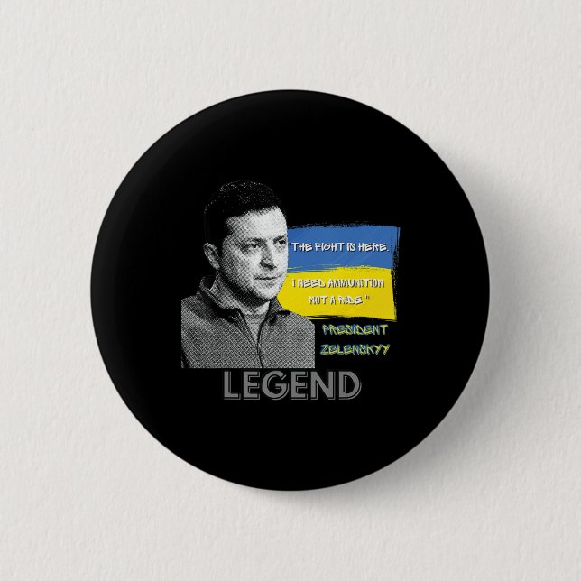 Hier ist der ukrainische Präsident Zelensky im Kam Button (Vorderseite)