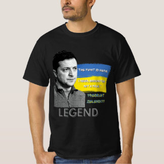 Hier ist der ukrainische Präsident Zelensky im Kam T-Shirt
