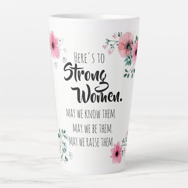 Hier ist die BESTE FREUNDIN "Strong Women Watercol Milchtasse (Vorderseite)