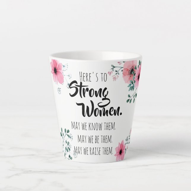 Hier ist die BESTE FREUNDIN "Strong Women Watercol Milchtasse (Vorderseite)
