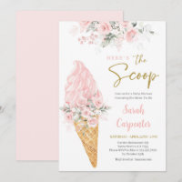 Hier ist die Einladung des Scoop Baby Shower Girl