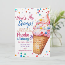 Hier ist die Eis-Geburtstagseinladung The Scoop