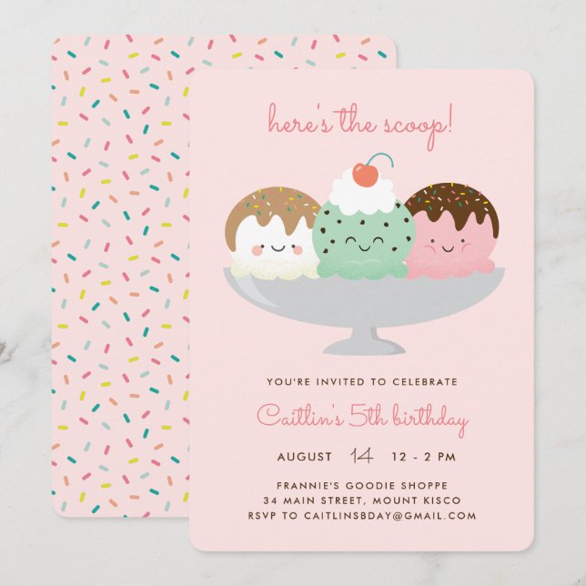 Hier ist die Schaufel Einladung (Vorne/Hinten)