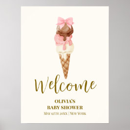 Hier ist die Scoop Bow Ice Cream Baby Dusche Willk Poster