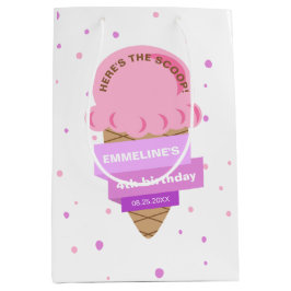 Hier ist die Scoop Eiscreme Süße Pink Geburtstag Mittlere Geschenktüte