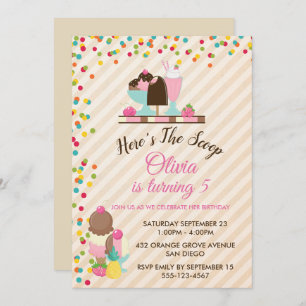 Hier ist die Scoop Ice Cream Birthday Party Einladung