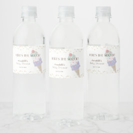 Hier ist die Scoop Ice Cream Lila Baby Shower Wasserflaschenetikett