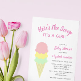 Hier ist die Scoop Ice Cream Summer Baby Dusche Einladung