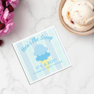 Hier ist die Scoop Ice Cream Summer Baby Dusche Serviette