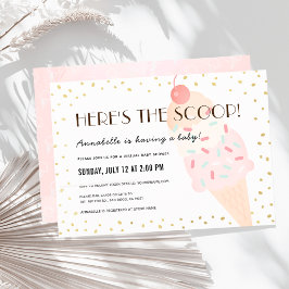 Hier ist die Scoop Ice Cream Virtual Baby Shower Einladung