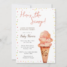 Hier ist die Scoop Ice Creme Baby Shower