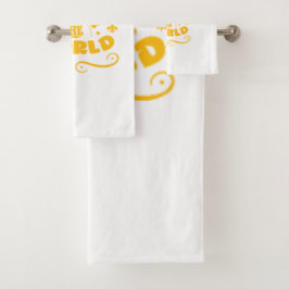 Hier ist die Welt Badhandtuch Set