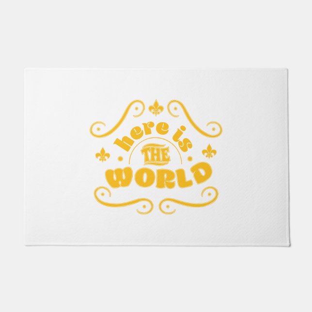 Hier ist die Welt Fußmatte (Vorderseite)