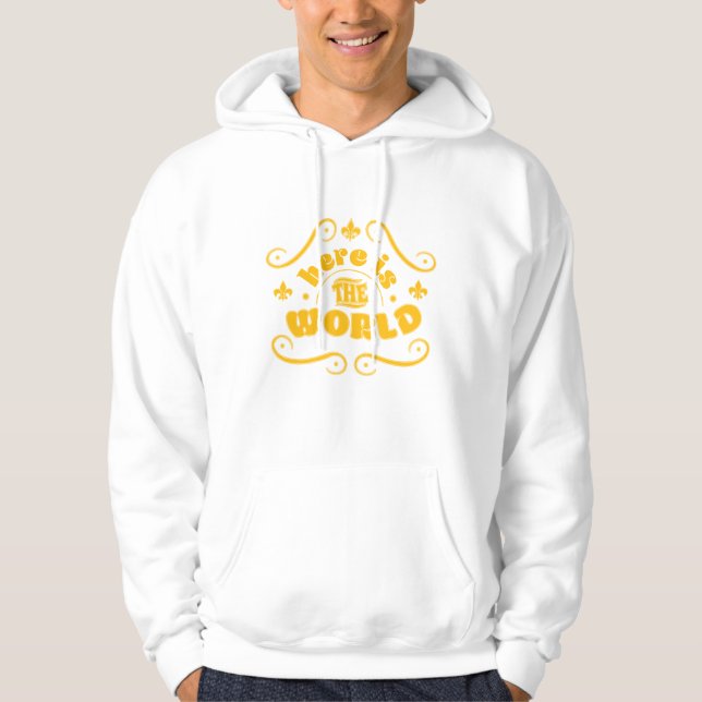 Hier ist die Welt Hoodie (Vorderseite)