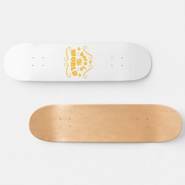 Hier ist die Welt Skateboard (Horizontal)