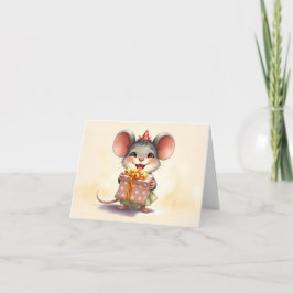 Hier ist ein Geschenk Geburtstagsmaus Feiertagskarte