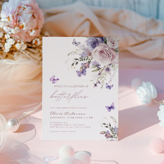 Hier ist ein Leben voller Schmetterlinge Brautpart Einladung