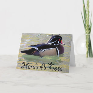 Hier ist eine Notiz, Holzente Drake Karte