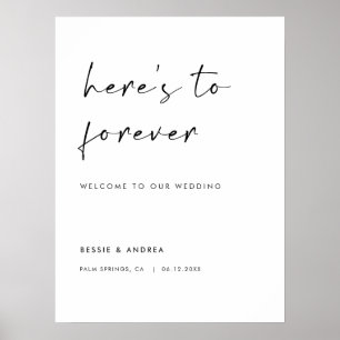 Hier ist Forever Modern Wedding Willkommen Poster
