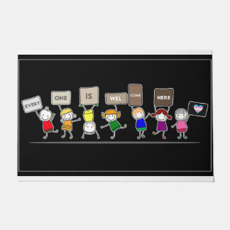 Hier ist jeder willkommen. Kommen Sie, hier ist di Fußmatte