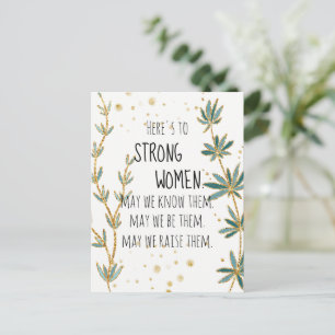 Hier ist zu Strong Women Gold Glitzer Green Floral Postkarte