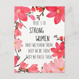 Hier ist zu Strong Women Watercolor Floral Clemati Postkarte