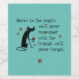 Hier ist zum Nights Friends Wine Toast Weinetikett