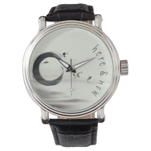 Hier & Jetzt / Zen-Kreis Enso Koi Pinselstrich Armbanduhr