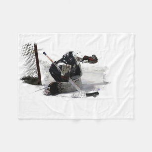 Hier kein Ziel! - Hockey Player Fleece Blanket