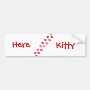 Hier Kitty Cat Paws Autoaufkleber