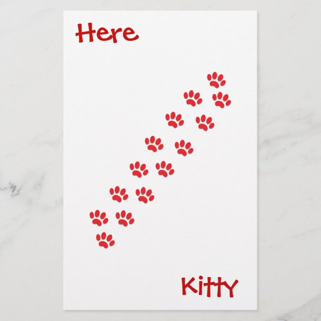 Hier Kitty Cat Paws Briefpapier (Vorderseite)